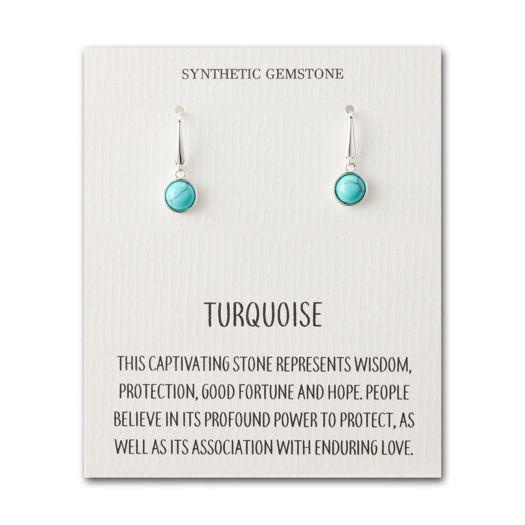 Synthetic Turquoise Drop Earrings with Quote Card - Philip Jones Jewellery