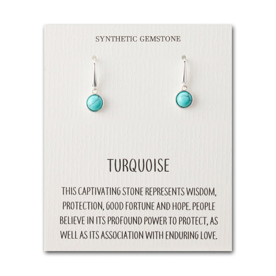 Synthetic Turquoise Drop Earrings with Quote Card - Philip Jones Jewellery
