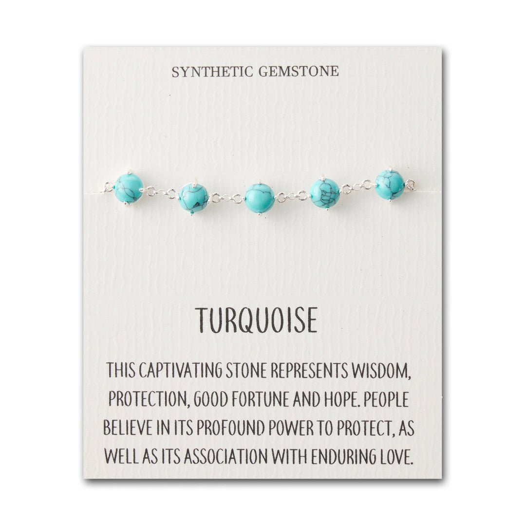 Synthetic Turquoise Gemstone Bracelet with Quote Card - Philip Jones Jewellery