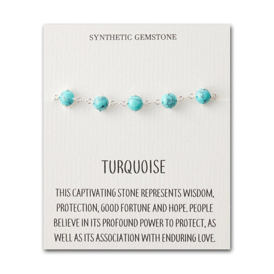 Synthetic Turquoise Gemstone Bracelet with Quote Card - Philip Jones Jewellery