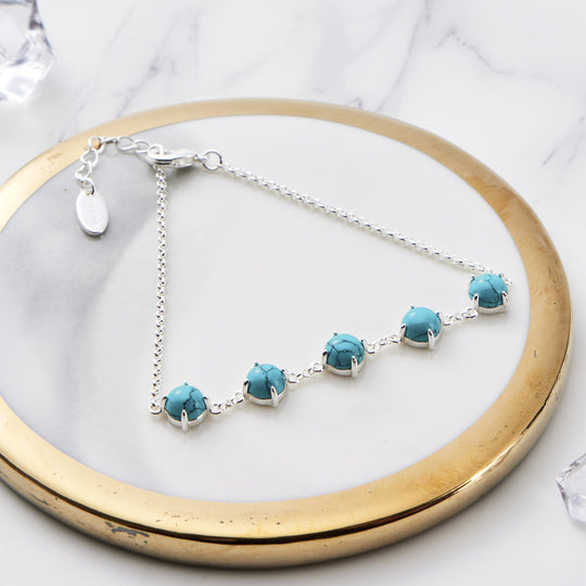 Synthetic Turquoise Gemstone Bracelet with Quote Card - Philip Jones Jewellery
