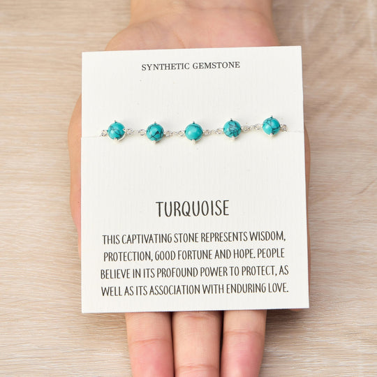 Synthetic Turquoise Gemstone Bracelet with Quote Card - Philip Jones Jewellery