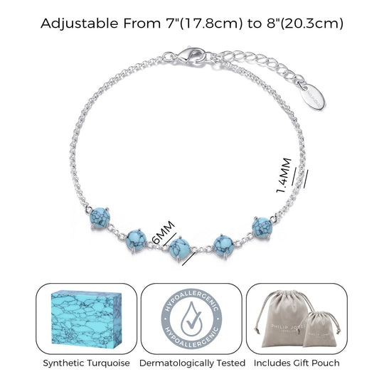 Synthetic Turquoise Gemstone Bracelet with Quote Card - Philip Jones Jewellery