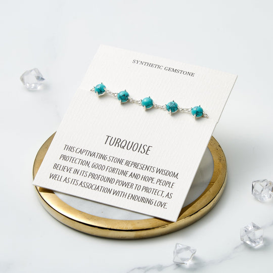 Synthetic Turquoise Gemstone Bracelet with Quote Card - Philip Jones Jewellery