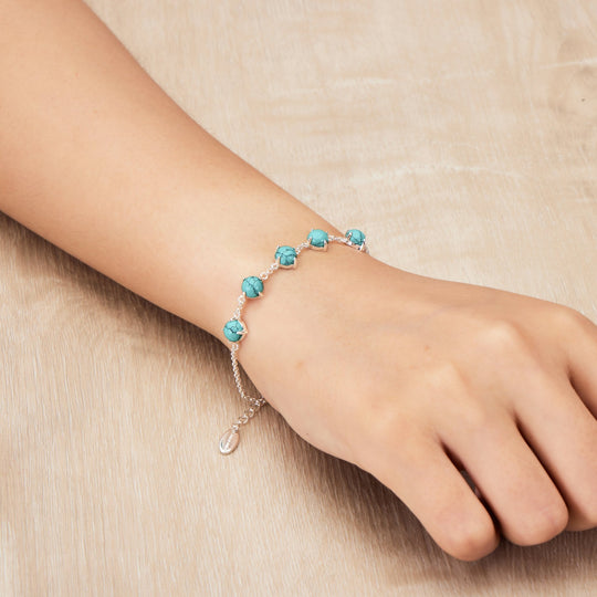 Synthetic Turquoise Gemstone Bracelet with Quote Card - Philip Jones Jewellery
