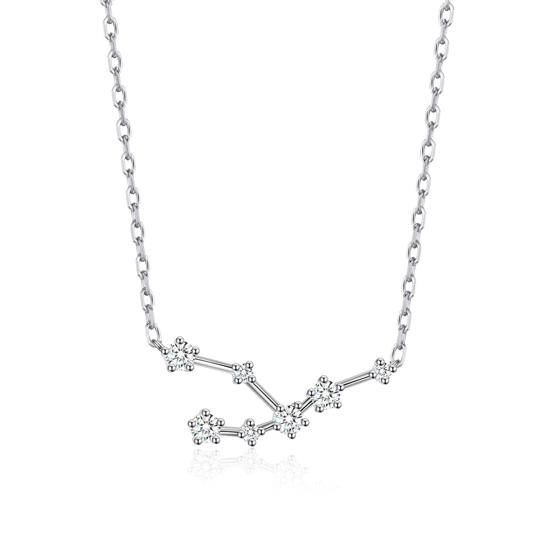 Taurus Star Sign Zodiac Constellation Necklace with Zircondia® Crystals - Philip Jones Jewellery