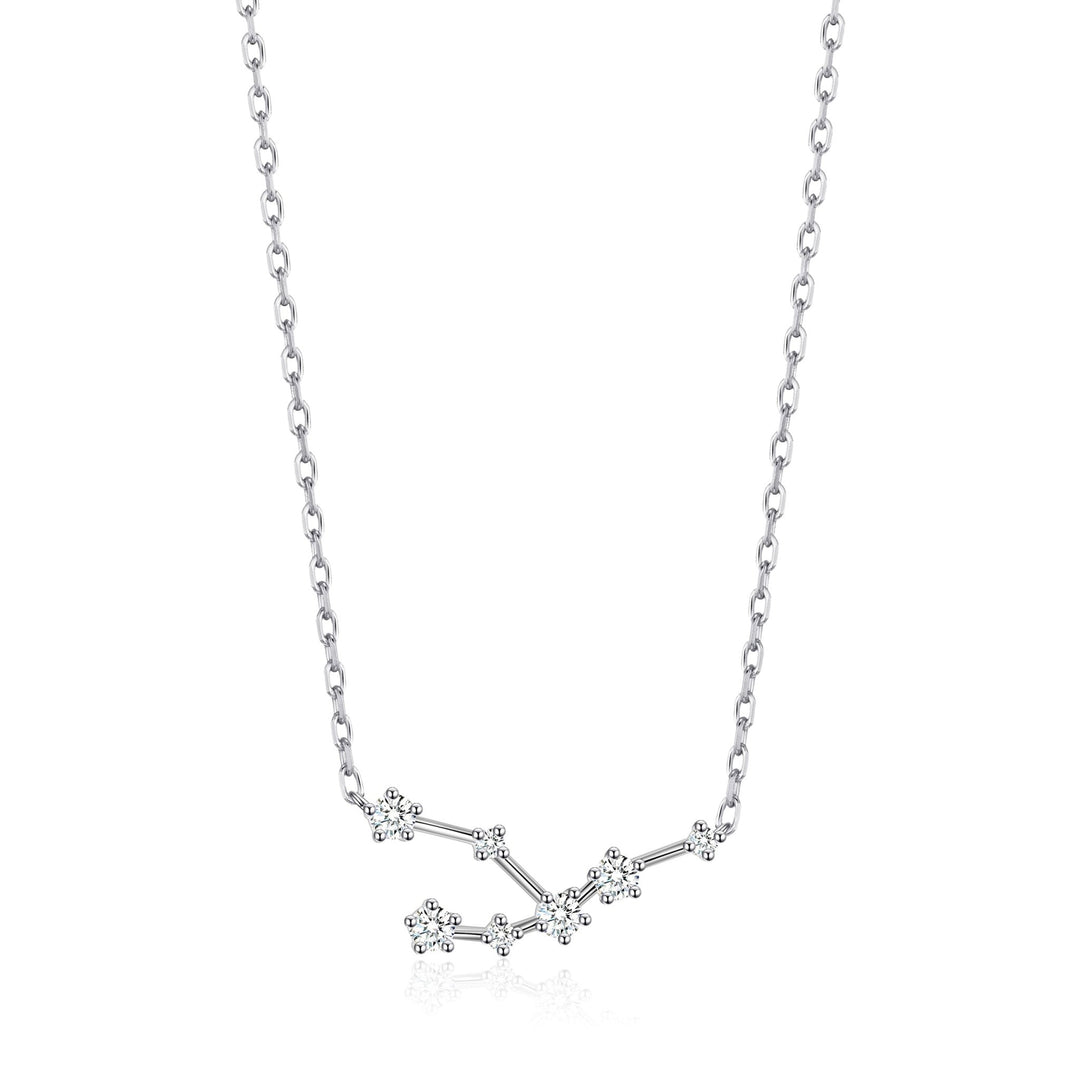 Taurus Star Sign Zodiac Constellation Necklace with Zircondia® Crystals - Philip Jones Jewellery