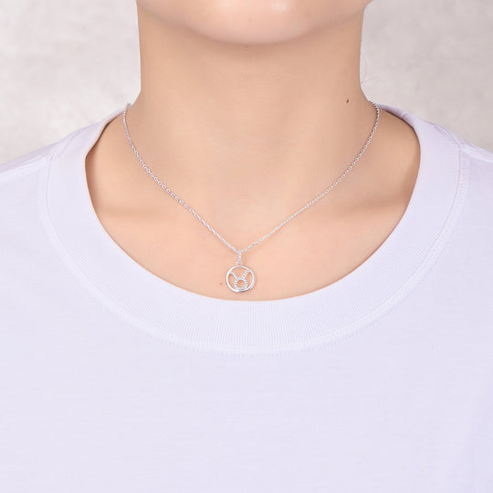 Taurus Star Sign Zodiac Necklace with Zircondia® Crystals - Philip Jones Jewellery