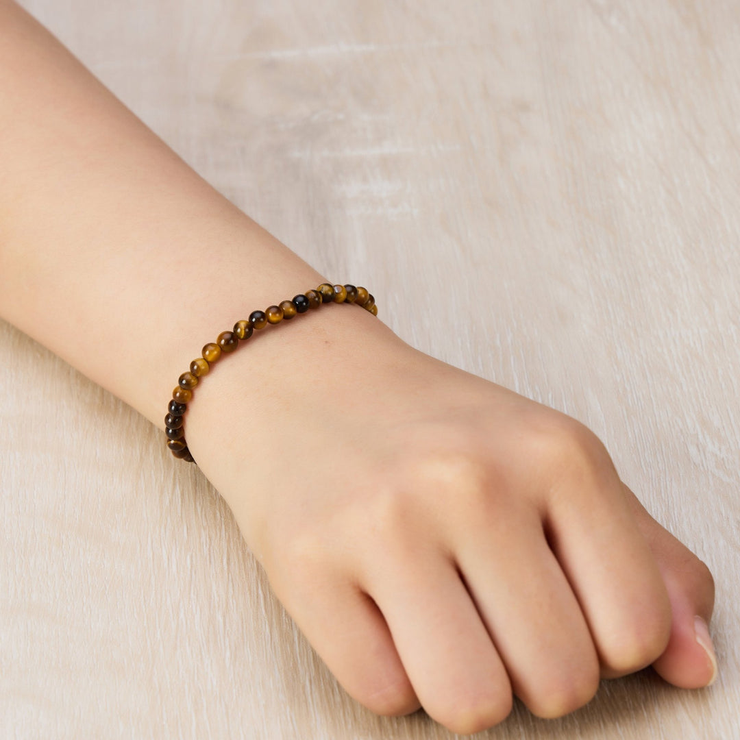 Tigers Eye Mini Beaded Gemstone Stretch Bracelet - Philip Jones Jewellery