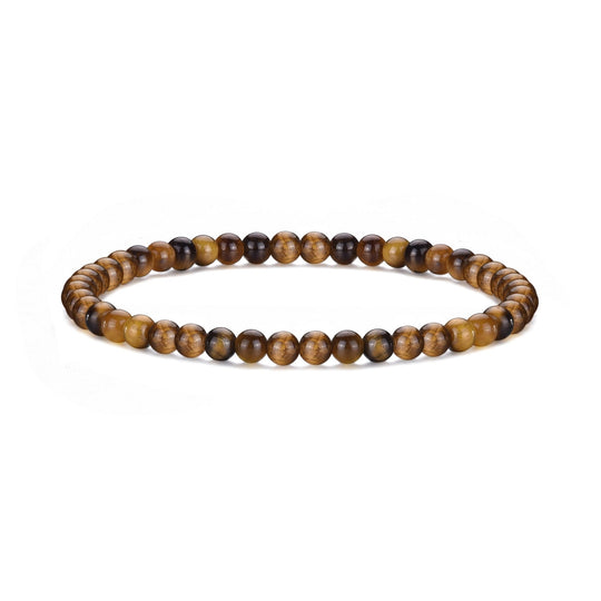 Tigers Eye Mini Beaded Gemstone Stretch Bracelet - Philip Jones Jewellery