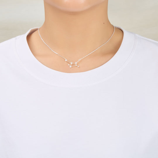 Virgo Star Sign Zodiac Constellation Necklace with Zircondia® Crystals - Philip Jones Jewellery