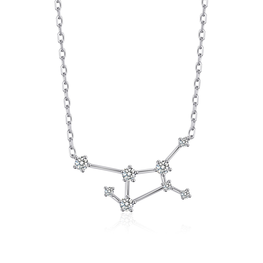 Virgo Star Sign Zodiac Constellation Necklace with Zircondia® Crystals - Philip Jones Jewellery