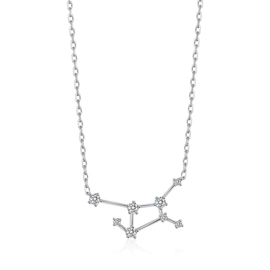 Virgo Star Sign Zodiac Constellation Necklace with Zircondia® Crystals - Philip Jones Jewellery