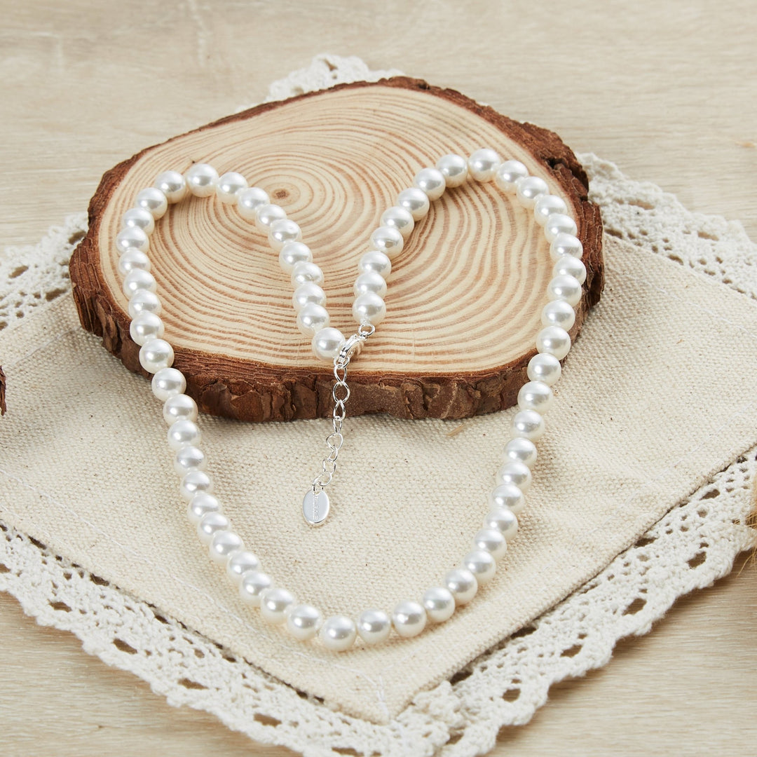 White Pearl Strand Choker Necklace - Philip Jones Jewellery