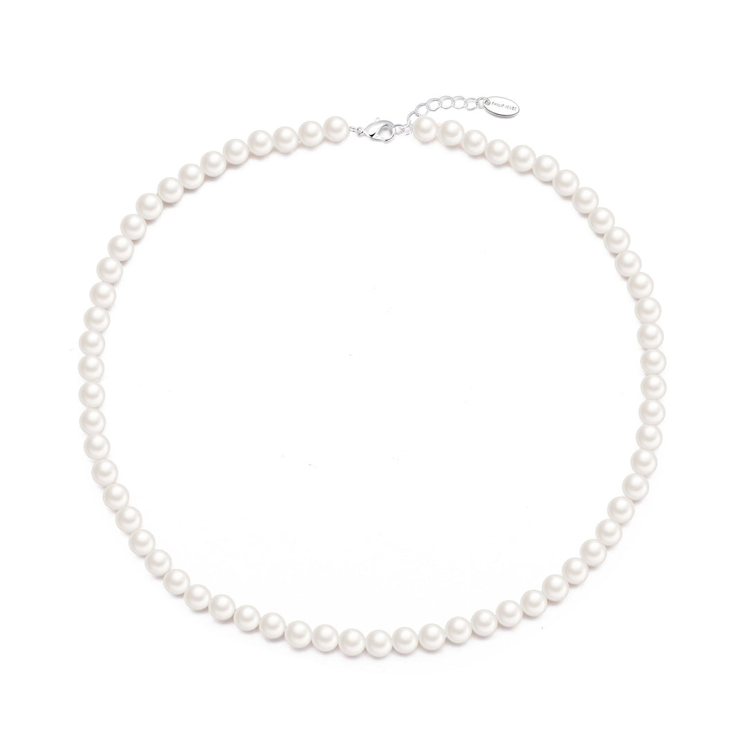 White Pearl Strand Choker Necklace - Philip Jones Jewellery