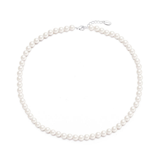 White Pearl Strand Choker Necklace - Philip Jones Jewellery