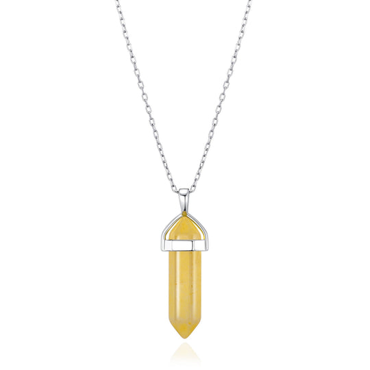 Yellow Quartz Genuine Gemstone Necklace - Philip Jones Jewellery