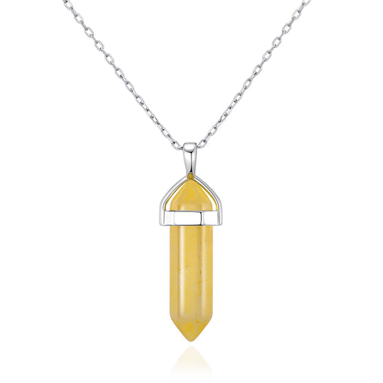 Yellow Quartz Genuine Gemstone Necklace - Philip Jones Jewellery