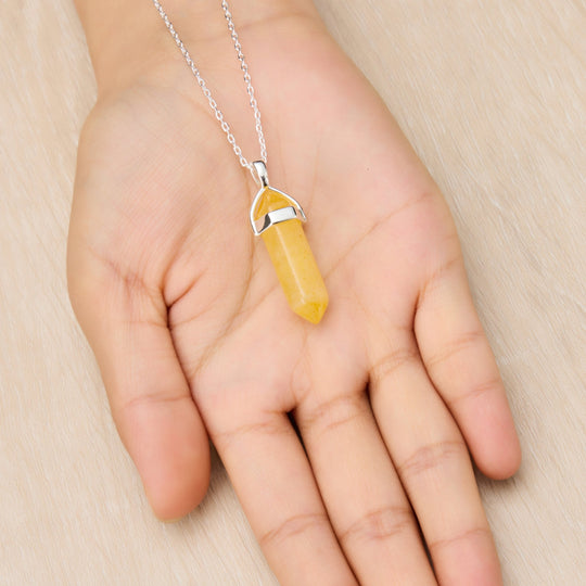 Yellow Quartz Genuine Gemstone Necklace - Philip Jones Jewellery