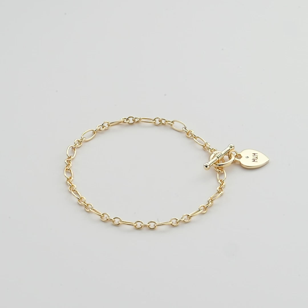 Gold Plated Mum Charm Bracelet Created with Zircondia® Crystals Video