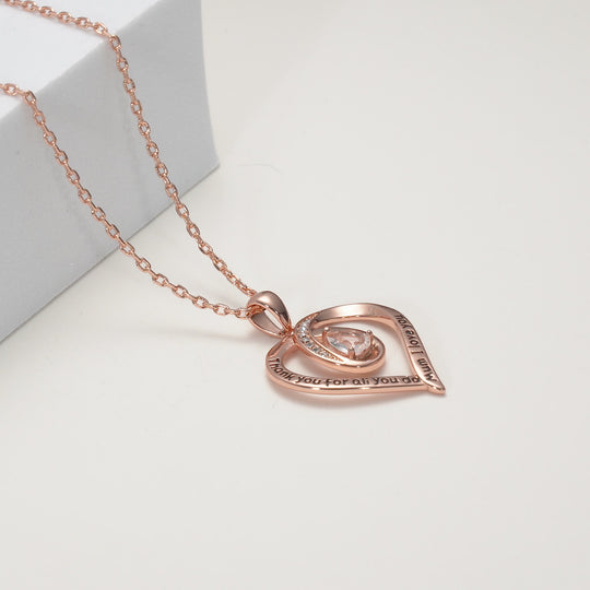 Rose Gold Plated Mum I Love You Quote Necklace Created with Zircondia® Crystals Video