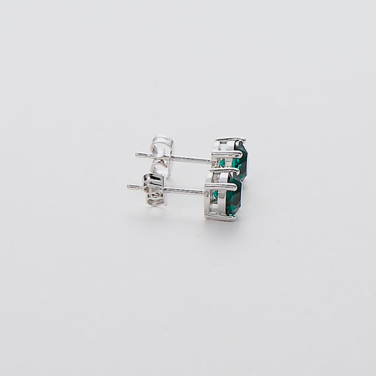 Green Stud Earrings Created with Zircondia® Crystals Video
