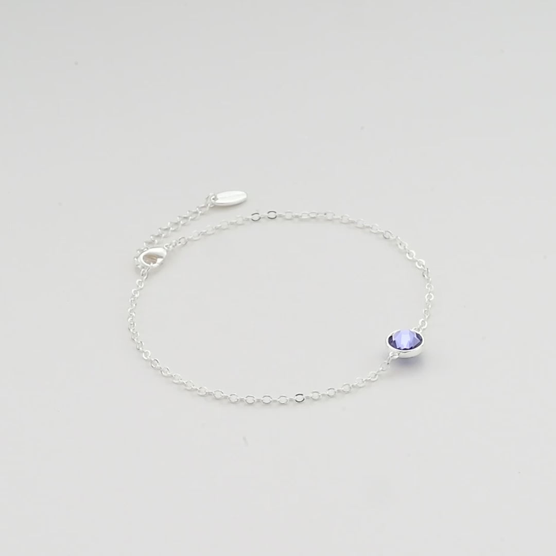 Light Purple Crystal Anklet Created with Zircondia® Crystals Video