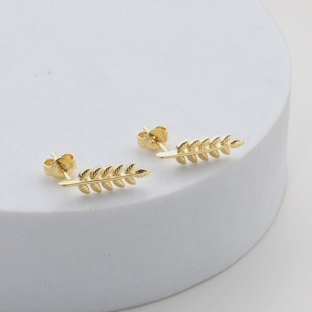 Gold Plated Leaf Earrings Video
