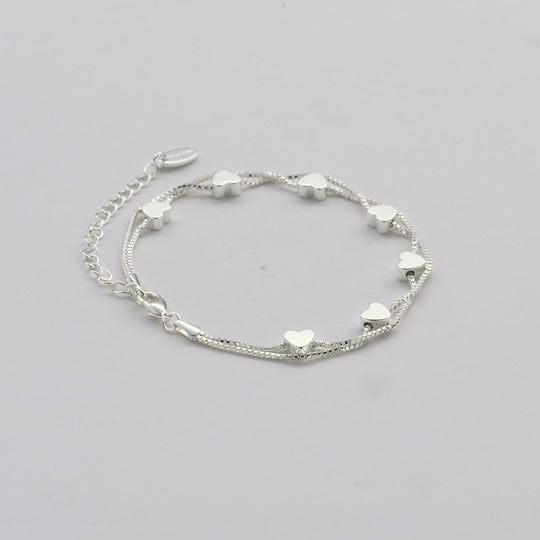 Silver Plated Heart Bracelet Video