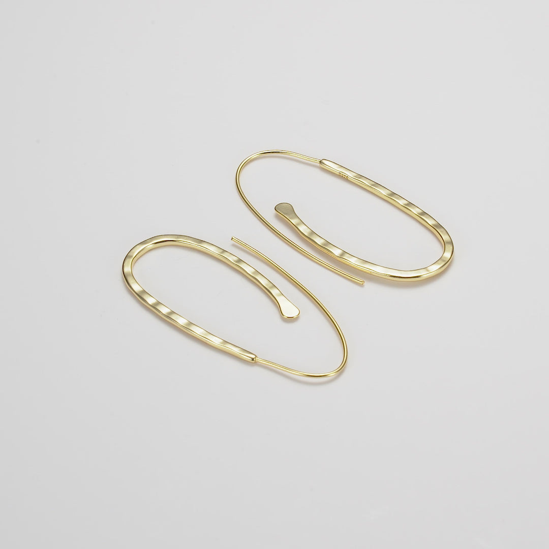 Gold Plated Sterling Silver Hammered Hoop Earrings Video