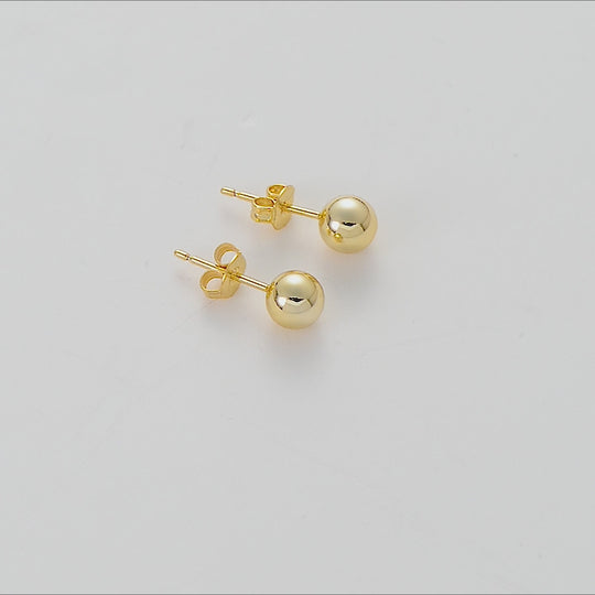 Gold Plated Ball Stud Earrings Video