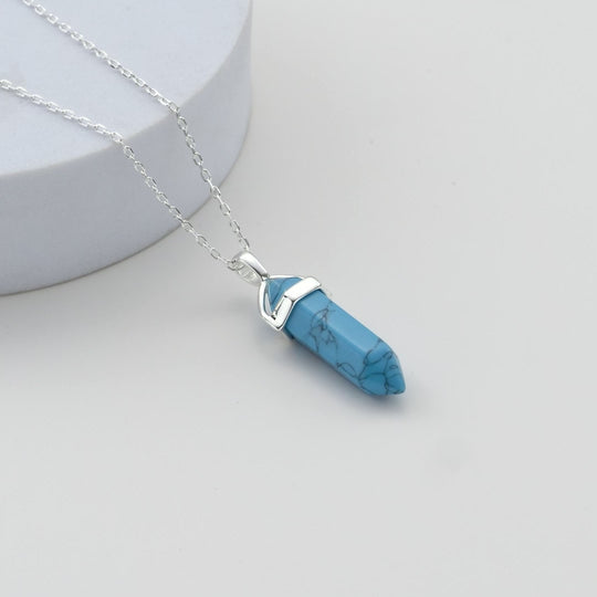 Synthetic Turquoise Genuine Gemstone Necklace Video