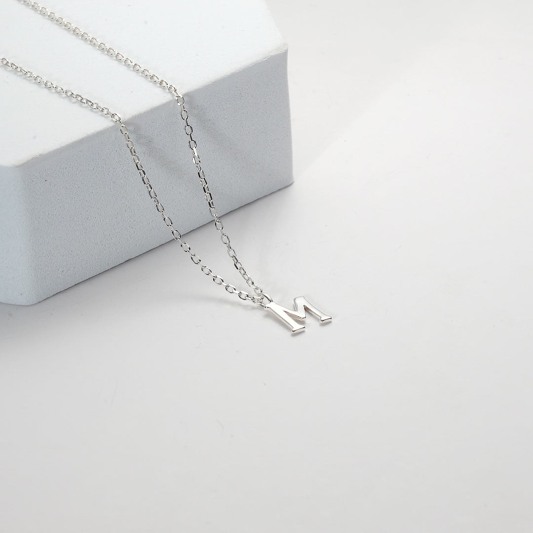 Sterling Silver Initial M Necklace Video