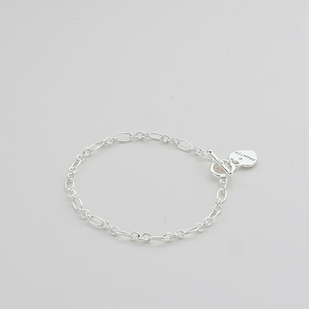 Daughter Charm Bracelet Created with Zircondia® Crystals Video