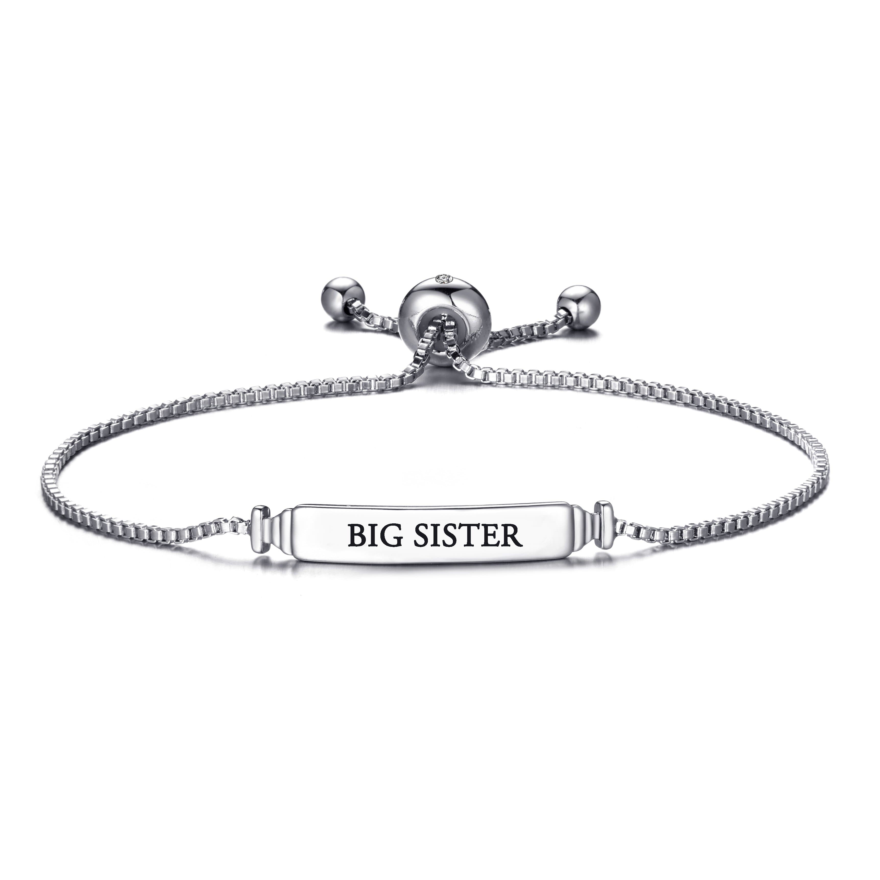 Big Sister ID Friendship Bracelet Created with Zircondia® Crystals by Philip Jones Jewellery