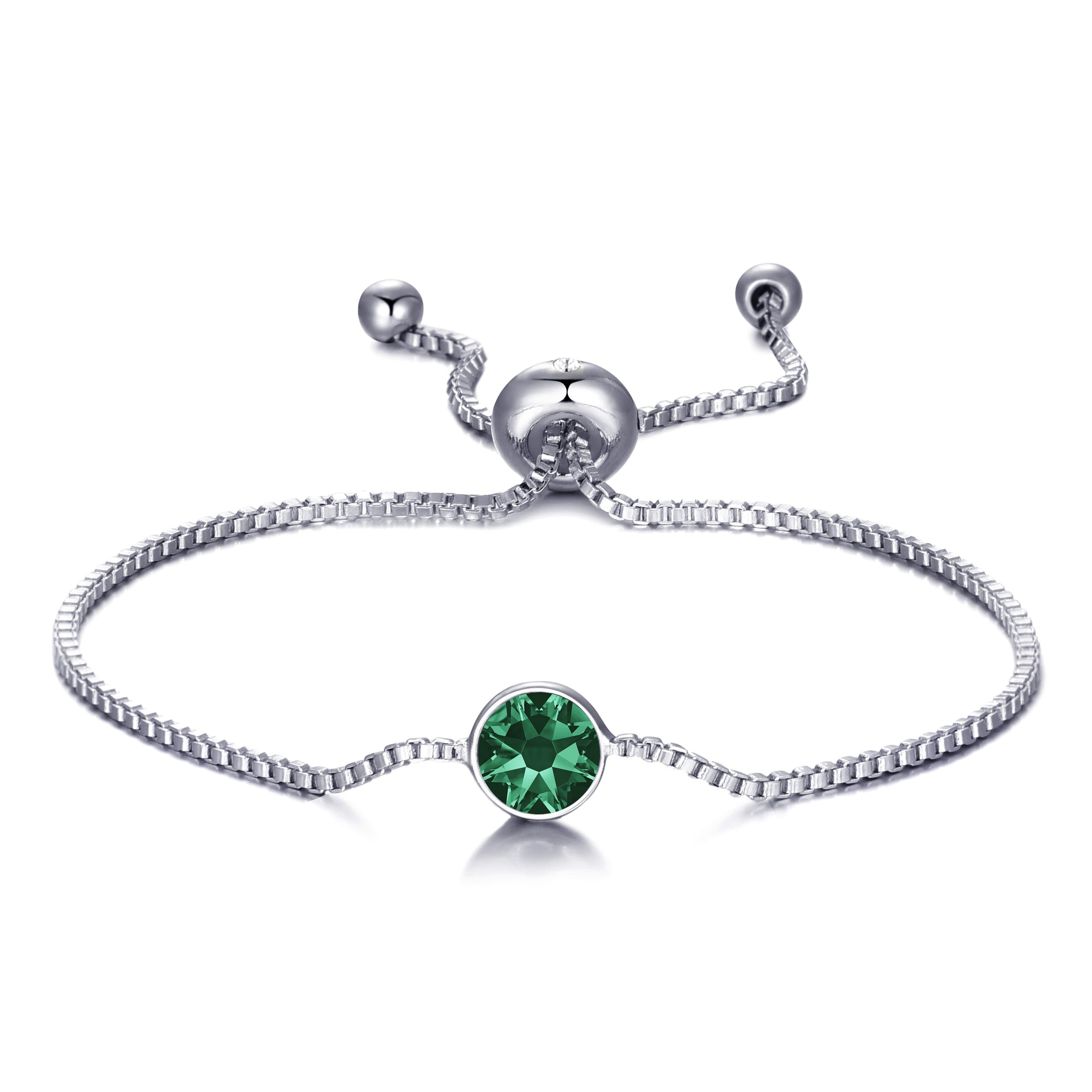 May (Emerald) Birthstone Bracelet Created with Zircondia® Crystals