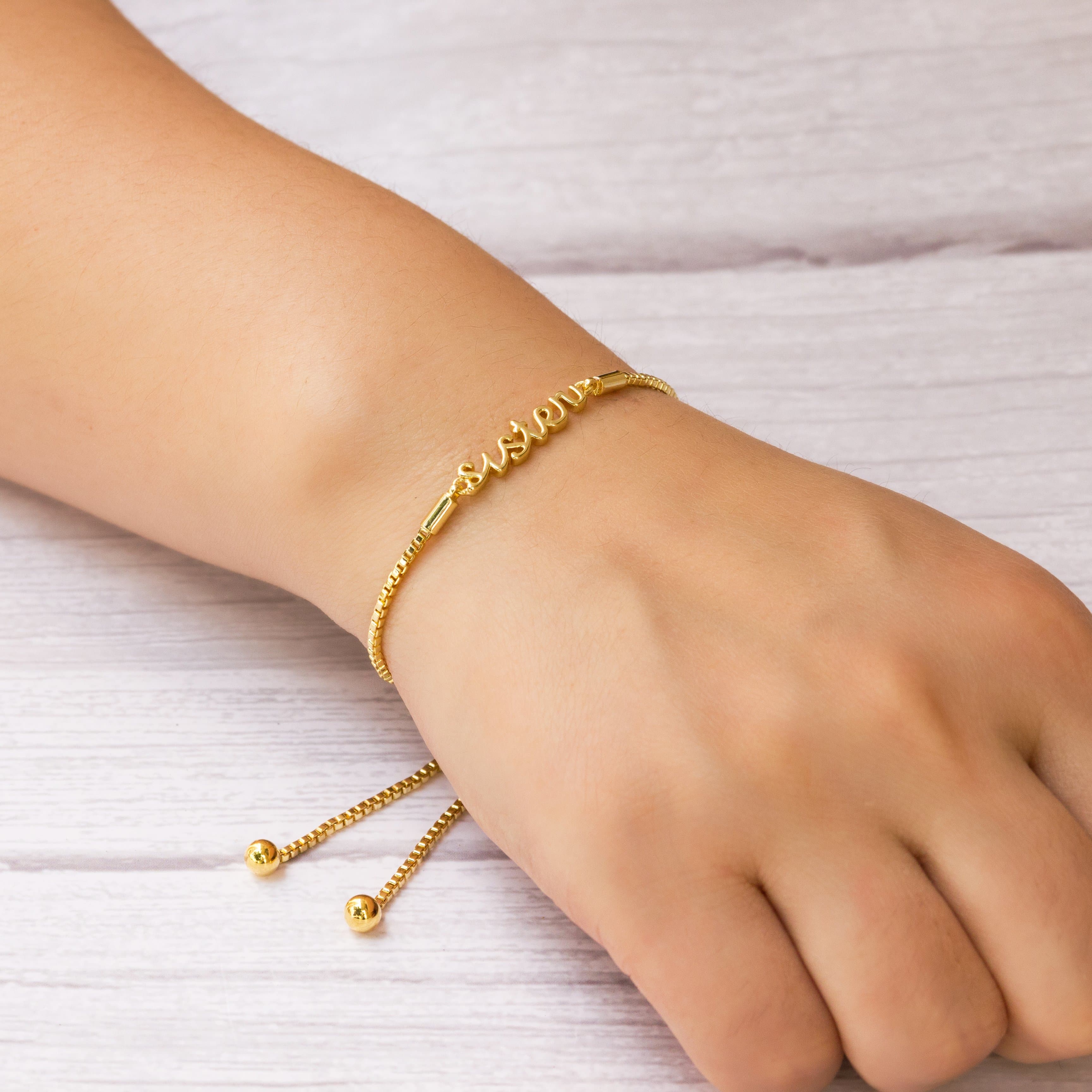 Gold Plated Sister Bracelet Created with Zircondia® Crystals