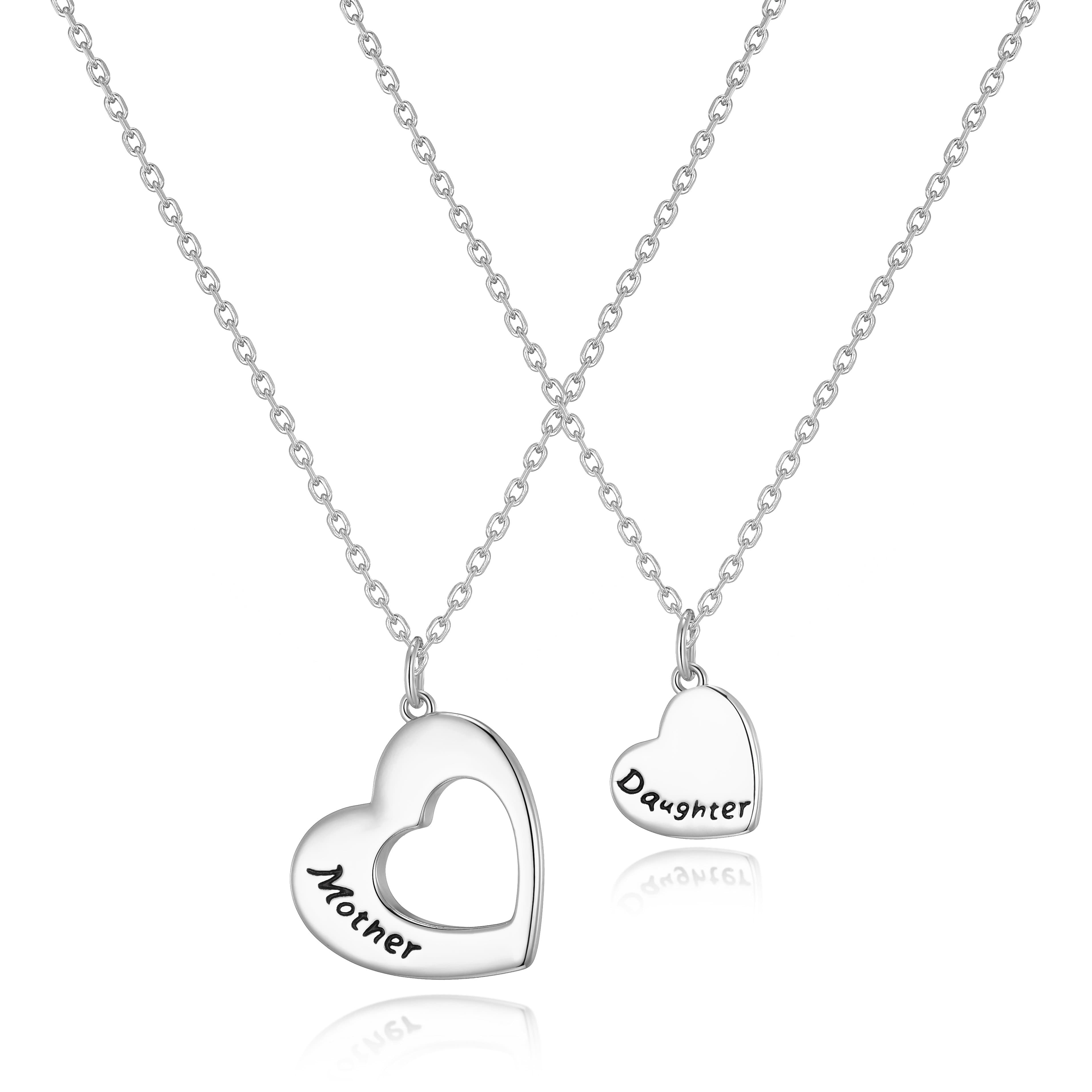 Silver Plated Mother and Daughter Necklace Set by Philip Jones Jewellery