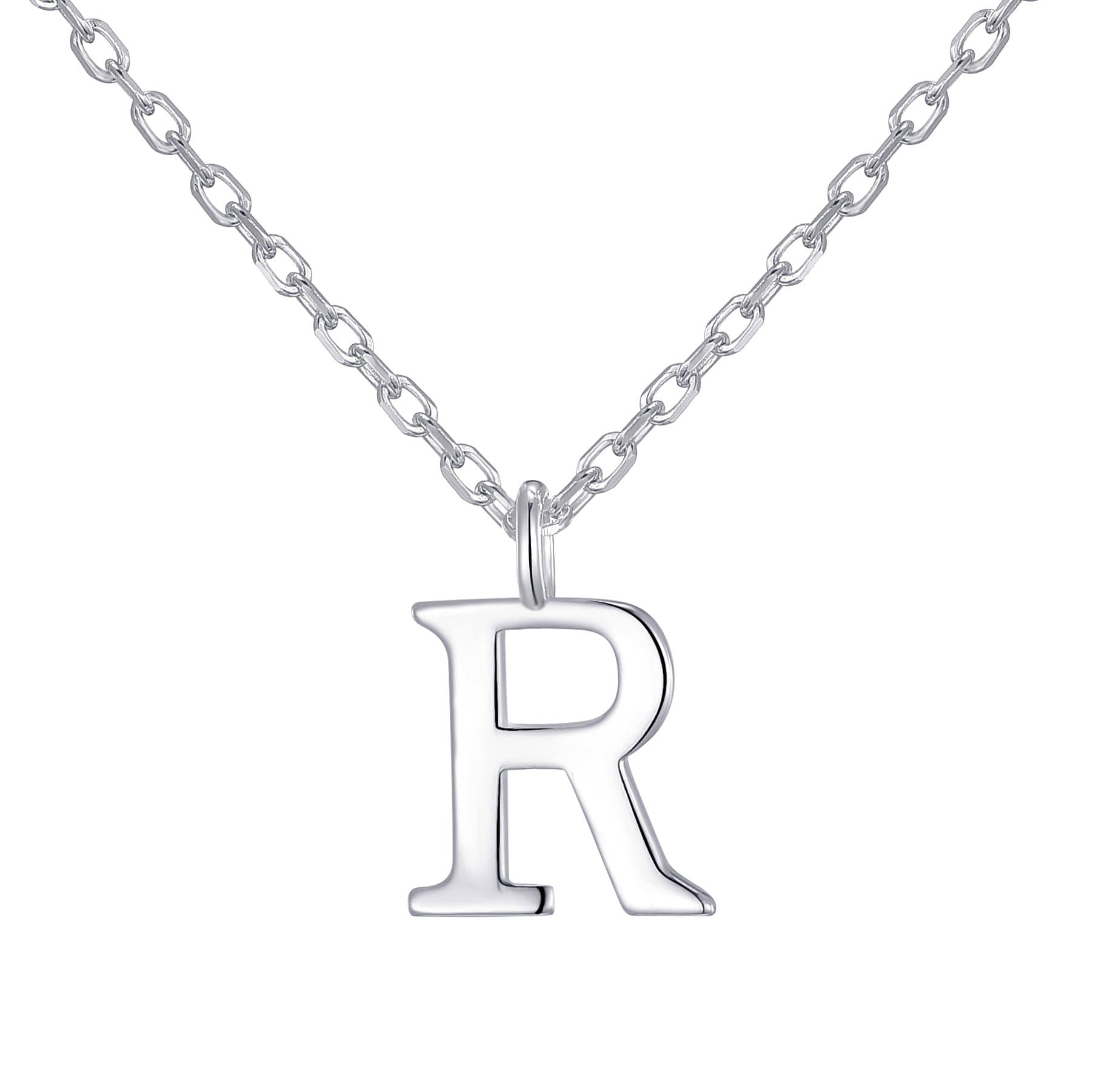 Sterling Silver Initial R Necklace by Philip Jones Jewellery