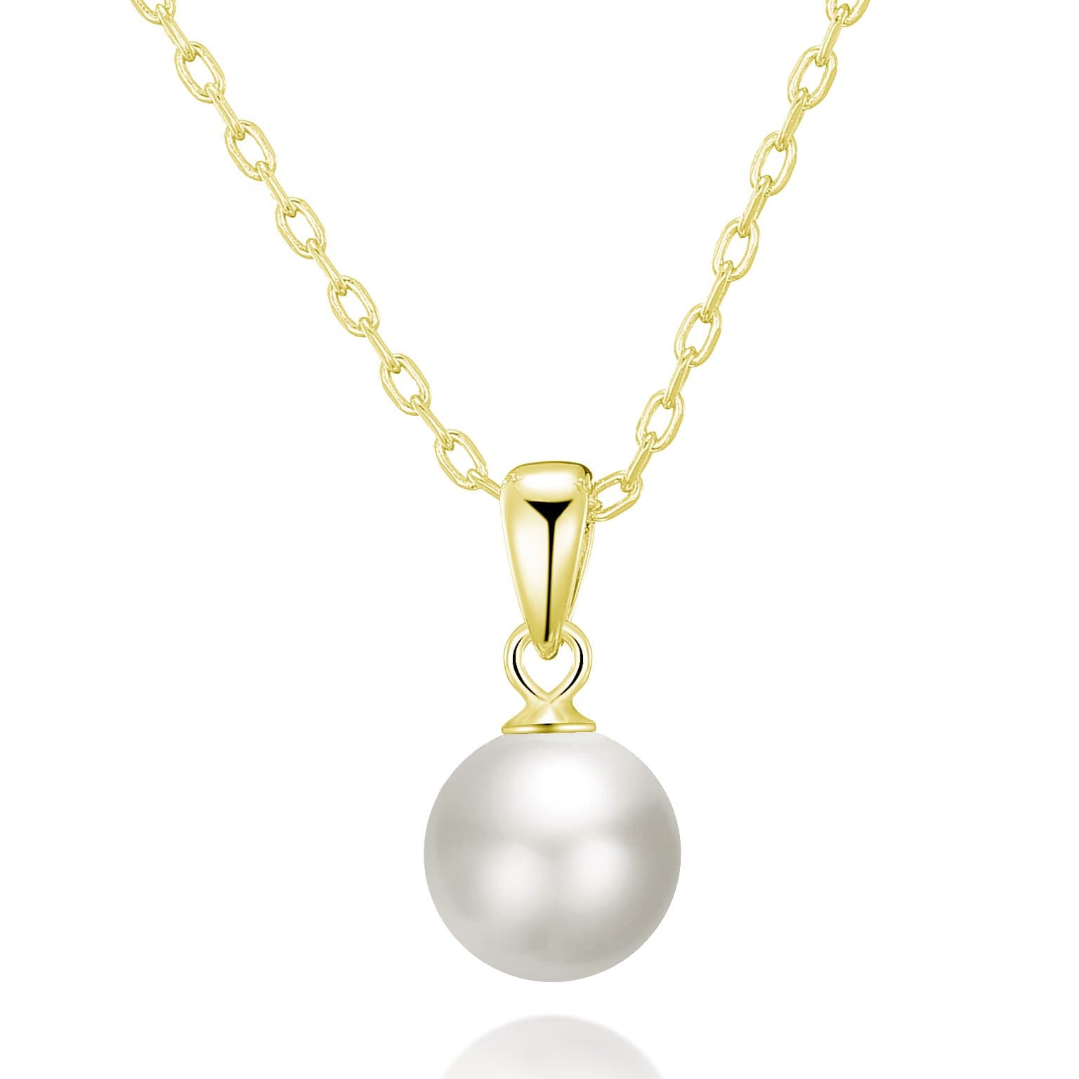 Gold Plated Shell Pearl Necklace by Philip Jones Jewellery