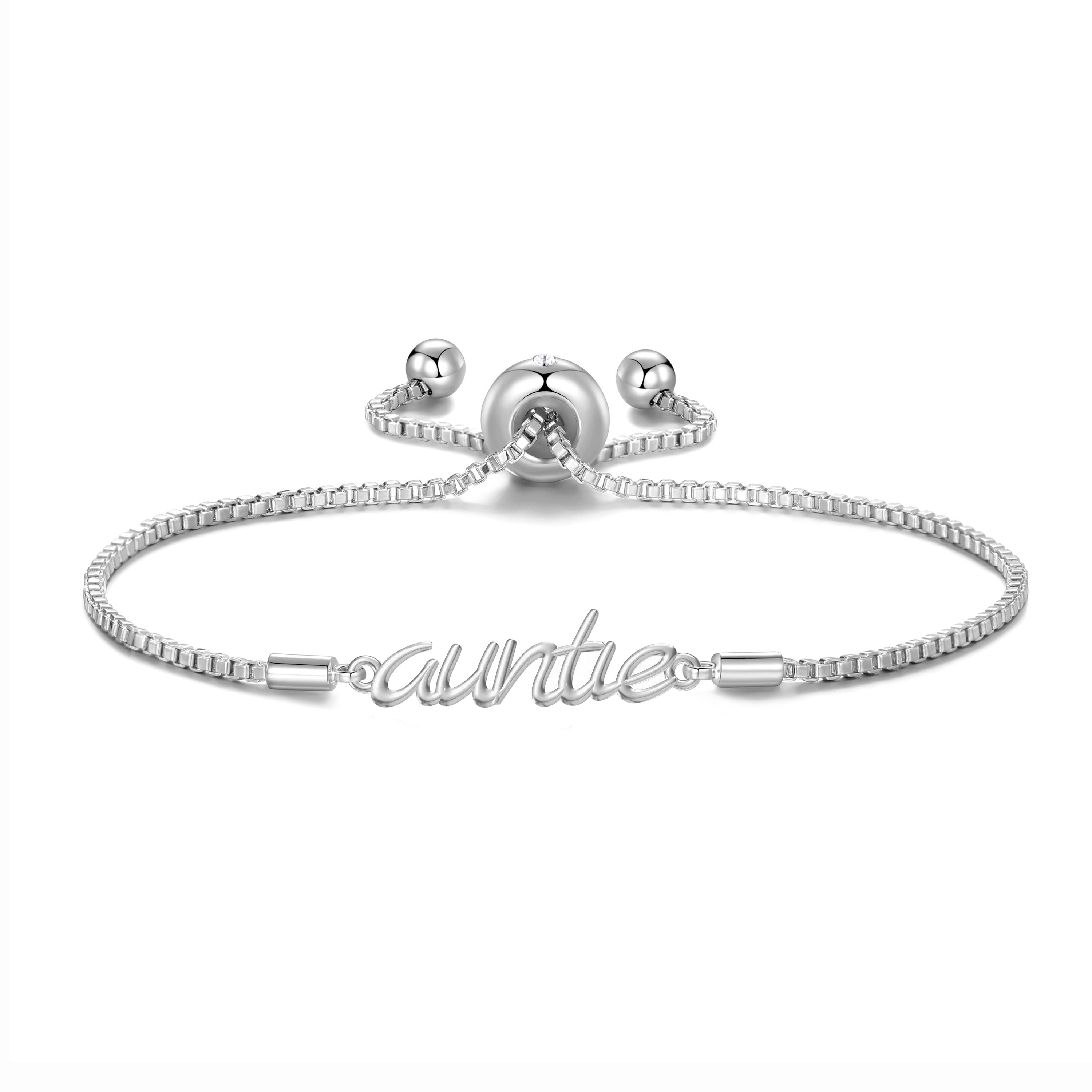 Silver Plated Auntie Bracelet Created with Zircondia® Crystals by Philip Jones Jewellery