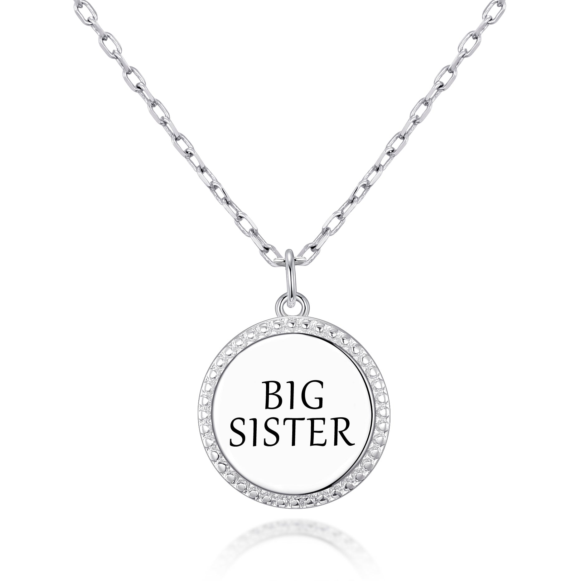 Silver Plated Filigree Disc Big Sister Necklace by Philip Jones Jewellery