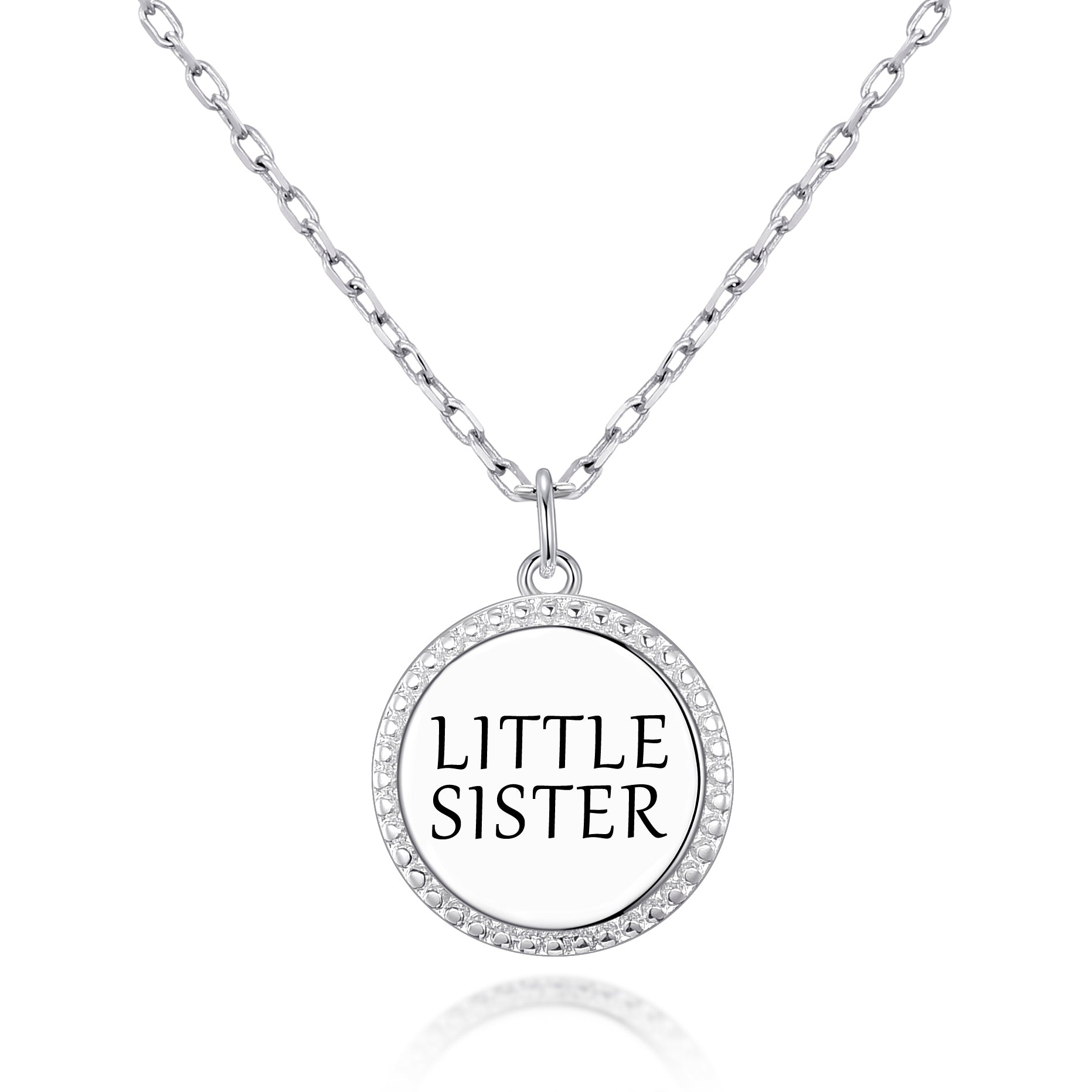 Silver Plated Filigree Disc Little Sister Necklace by Philip Jones Jewellery
