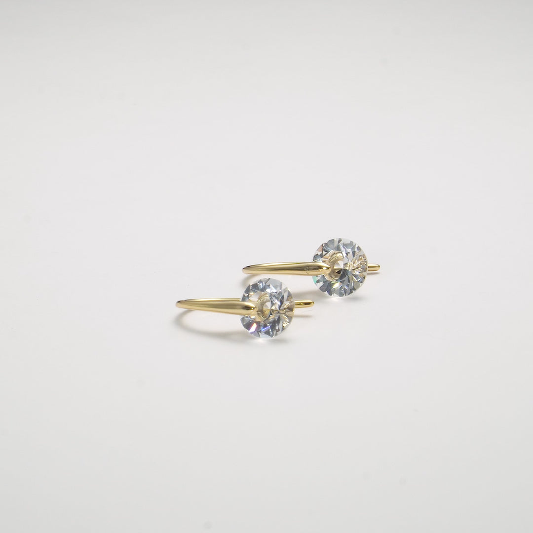 Gold Plated Atlas Earrings Created with Zircondia® Crystals Video