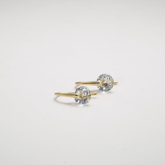 Gold Plated Atlas Earrings Created with Zircondia® Crystals Video