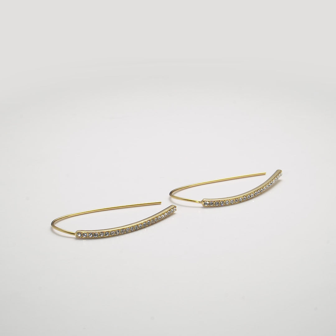 Gold Plated Thread Earrings Created with Zircondia® Crystals Video
