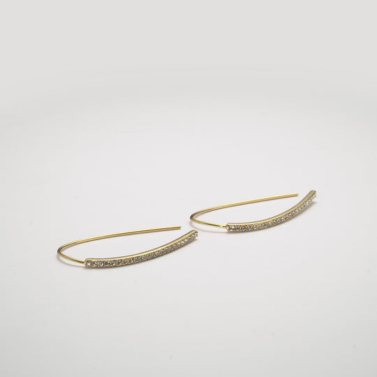 Gold Plated Thread Earrings Created with Zircondia® Crystals Video