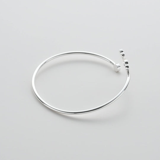Silver Plated Mum Cuff Bangle Created with Zircondia® Crystals Video