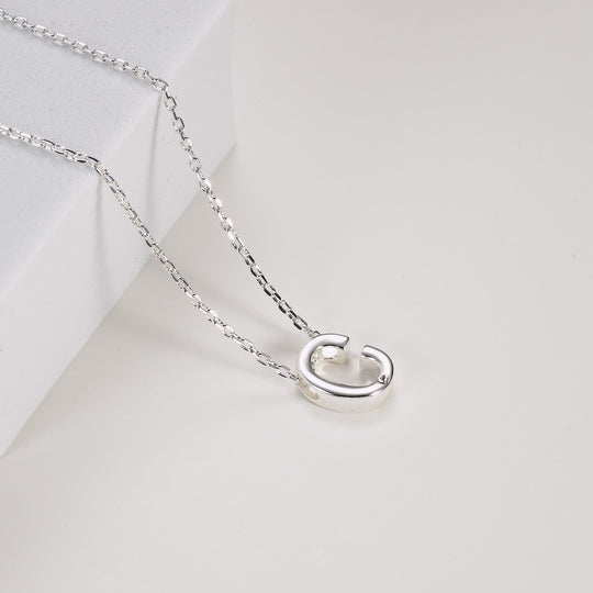 Initial Necklace Letter C Created with Zircondia® Crystals Video