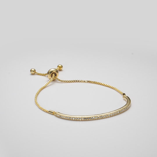 Gold Plated Friendship Bracelet Created with Zircondia® Crystals Video